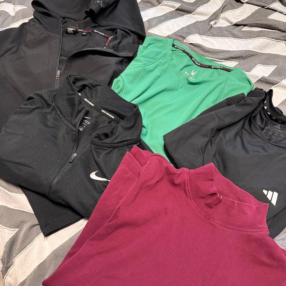 bundle of sportswear and activewear tops